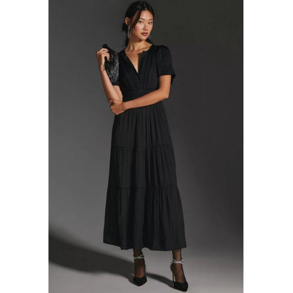 Anthropologie Somerset Maxi Dress XS Babydoll Silky Fairy Grunge‎ Witchy Holiday